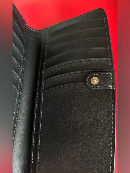 kate spade Black & White Floral Leather Zip Wallet - Picture 6 of 10